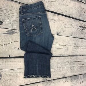7 FOR ALL MANKIND A Pocket Frayed Crop Jeans sz 29